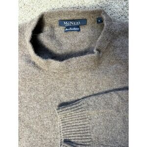 McNeal Pure Lambswool Sweater Men's XL Tanguy Crew Neck Tan‎ Brown Preppy